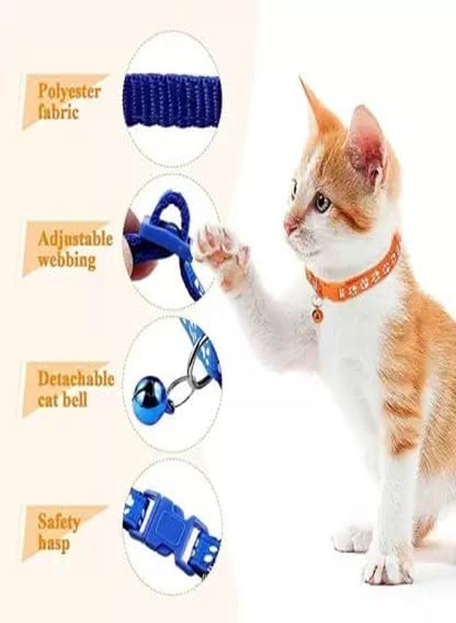 KsPups 15 MM Nylon Made Adjustable Paw Print Design Cute Small Dogs & Puppy Collar for Mini Dogs & Cat Collar, Pawprint Dog Collar, Fits Necks 9" to 14" (Blue) - Image 2